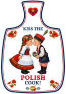 Cheeseboard Ceramic Magnet Tile Kiss the Polish Cook, decorative cheeseboard