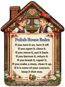 House Ceramic Magnet Tile Embossed Polish House Rules