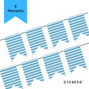8 Flag Oktoberfest Party Supplies Party Paper Banner with Bavarian Checkered Pattern Decoration