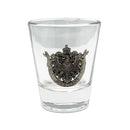 Deutschland Eagle Metal Medallion Souvenir Clear Shot Glass | 2 Ounces