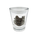 Oktoberfest Draft Horses Metal Medallion Souvenir Clear Shot Glass | 2 Ounces