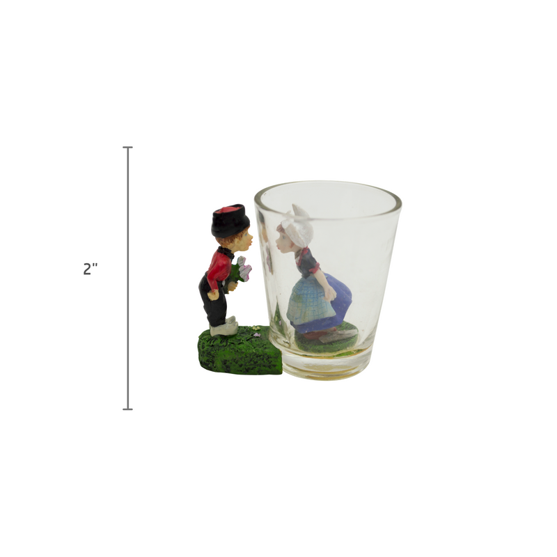 Souvenir Shot Glass 3 D Dutch Boy & Girl