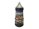 German Musicians & Alps Handpainted Ceramic Beer Stein with Lid | 1 Liter, 1 L
