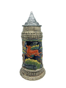 Collectible German Hunters Handpainted Ceramic Beer Stein with Lid | 1 Liter