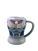 German Lady Blue Dirndl Ceramic Beer Stein Mug | .55 Liter