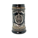 Ceramic Black Shot Glass Deutschland Germany Eagle Metal Medallion | 2 Ounces
