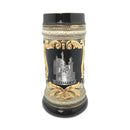 Deutschland Germany Castle Metal Medallion Mini German Beer Stein Ceramic Shot Glass