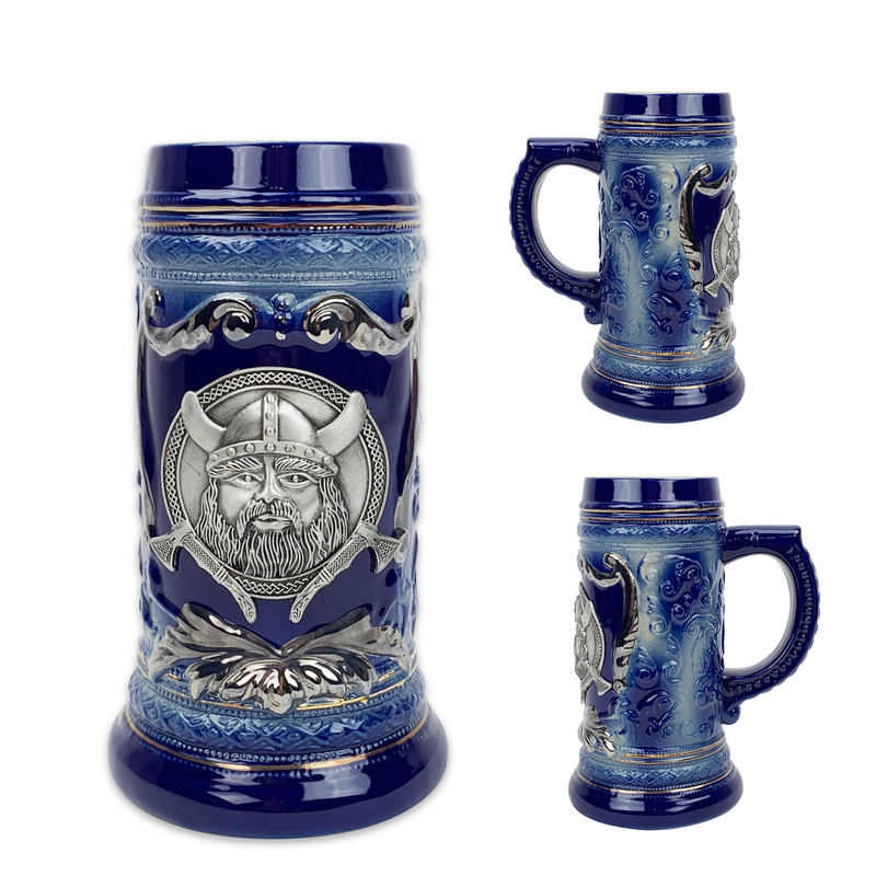Viking Metal Medallion .65L Beer Stein with Deluxe Relief