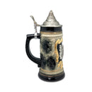 Deluxe Relief Germany Village Scene Medallion Themed German Beer Stein with Metal Lid