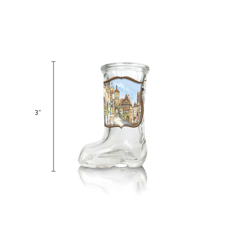 European Village Scene Oktoberfest Beer Boot Shot Glass