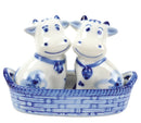 Cows on Tray Ceramic Delft Salt & Pepper Shaker Set, Dutch