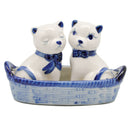 Cats on Tray Ceramic Delft Salt & Pepper Shaker Set, Dutch