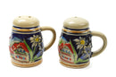 Alpine Village Ceramic Beer Steins Salt & Pepper Shaker Set, Oktoberfest, German