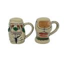 Dirndl & Lederhosen Ceramic Beer Steins Salt & Pepper Shaker Set, Oktoberfest, German