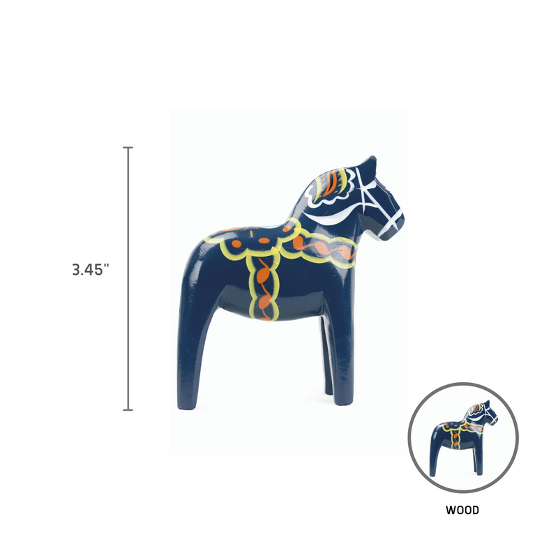 Blue Dalarna Wooden Horse