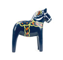 Swedish Themed Orange-Red Wooden Rocking Dala Horse 6 inches with Artwork Decal & Hand Painted Accents