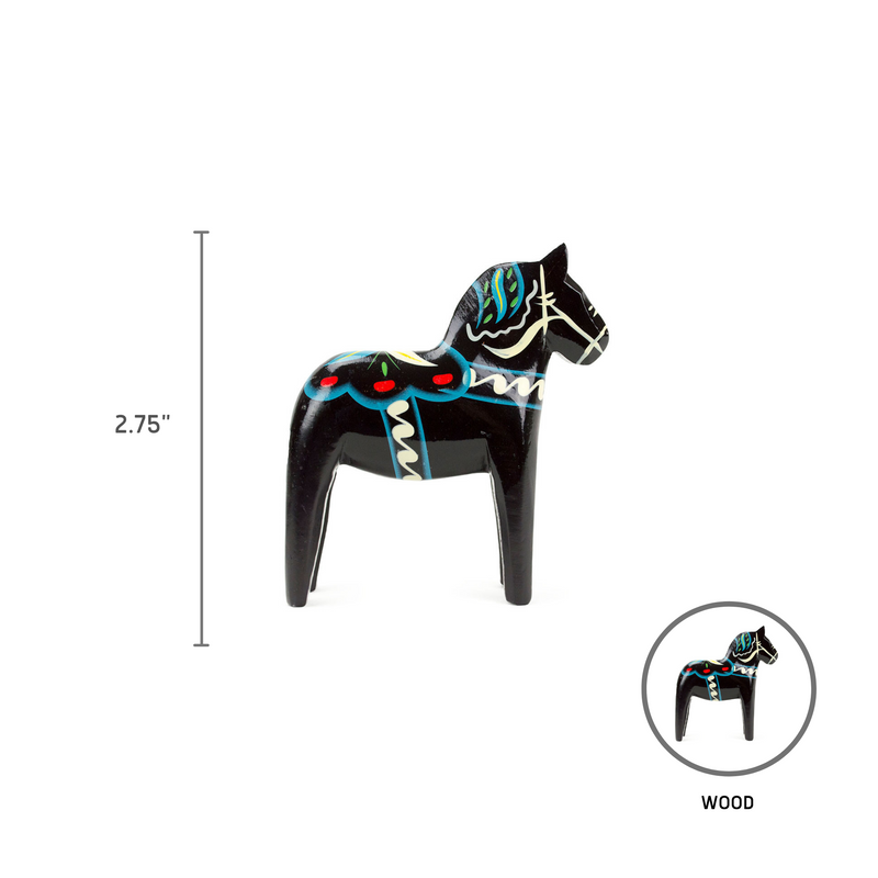 Black Dala Horse: Wood