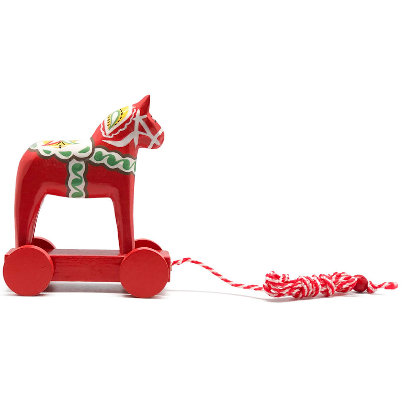 Swedish Horse Themed Pull Toy Dala Horse