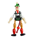 Wooden German Boy in Lederhosen 10 inches Jumping Jack Hampelmann Hanging Ornament Decoration