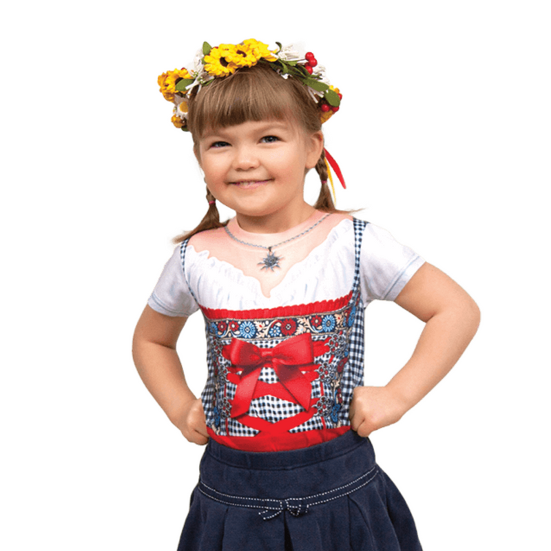 Oktoberfest Costume Youth Dirndl Realistic Faux Shirt