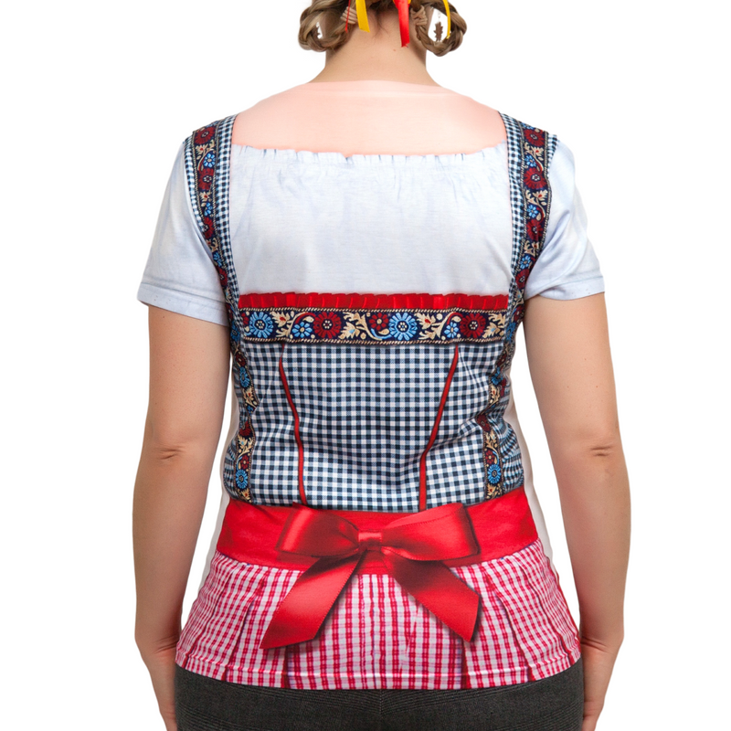 Oktoberfest Costume Dirndl Realistic Faux Red Shirt