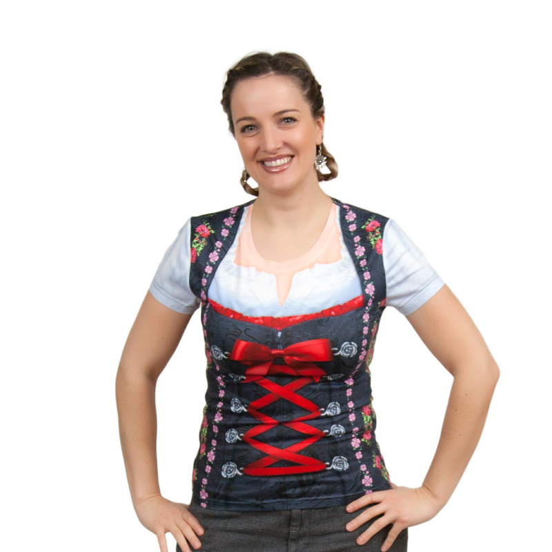 Realistic Costume Dirndl Faux Edelweiss Shirt Realistic Costume Dirndl Faux Edelweiss Shirt