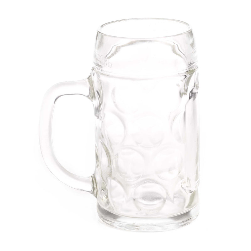 Stolzle 1/2 Liter Dimpled Glass Beer Stein - $10 - $20, Beer Mugs, Beer Steins-Glassware, Clear, Clocks-Wall, Collectibles, Glass, Home & Garden - 2