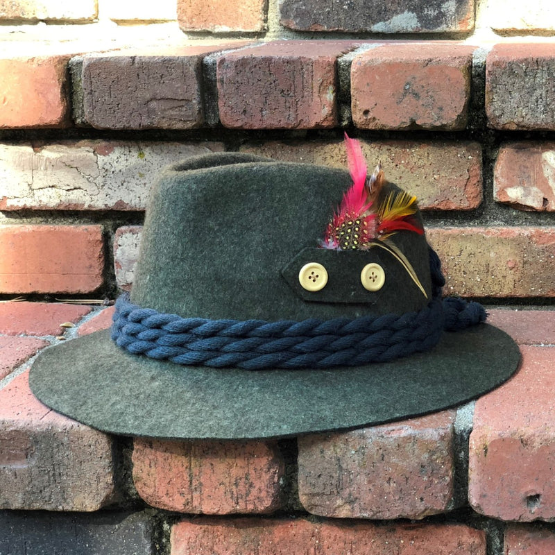 100% Wool Green  German Alps  Hunter Hat