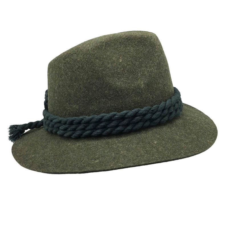 100% Wool Green  German Alps  Hunter Hat