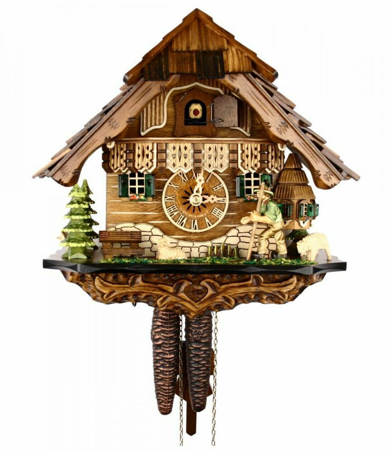 Musical Black Forest Cuckoo Clock With Dancers, Waterwheel, And Beer Drinker - 14 Inches Tall - GermanGiftOutlet.com
 - 26