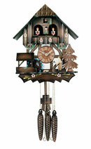 One Day Musical Cuckoo Clock Cottage with Dancers, Woodchopper, and Waterwheel