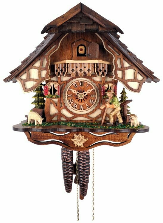 Musical Black Forest Cuckoo Clock With Dancers, Waterwheel, And Beer Drinker - 14 Inches Tall - GermanGiftOutlet.com
 - 18