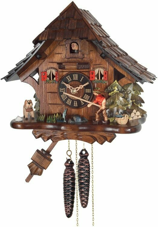 Musical Black Forest Cuckoo Clock With Dancers, Waterwheel, And Beer Drinker - 14 Inches Tall - GermanGiftOutlet.com
 - 11
