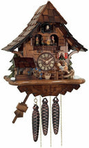 One Day Musical Cuckoo Clock Cottage with Boy on Rocking Horse, Moving Waterwheel, and Dancers