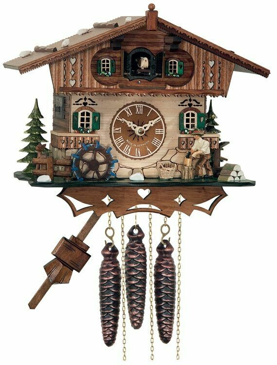 Musical Black Forest Cuckoo Clock With Dancers, Waterwheel, And Beer Drinker - 14 Inches Tall - GermanGiftOutlet.com
 - 47