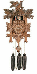 Eight Day Musical Cuckoo Clock with Dancers - Five Hand-carved Birds and Maple Leaves