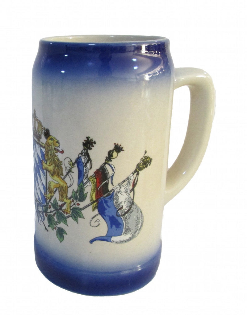 1 Liter Stoneware Tankard Beer Stein with Cobalt Blue Fade - Barware, Beer Glasses, Beer Mugs, Beer Stein-No Lid, Beer Stein-No Lid-EHG, Beer Stein-Stoneware, Beer Steins, Coffee Mugs, Collectibles, Decorations, Drinkware, German, Home & Garden, Kitchen & Dining