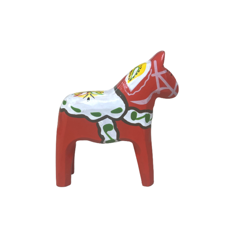 Red Swedish Dalarna Horse Wood Figurine