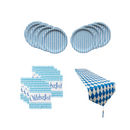 Basic All-in-One Lite Oktoberfest Party Pack Bundle with Bavarian Themed Plastic Table Runner, Paper Plates& Napkins