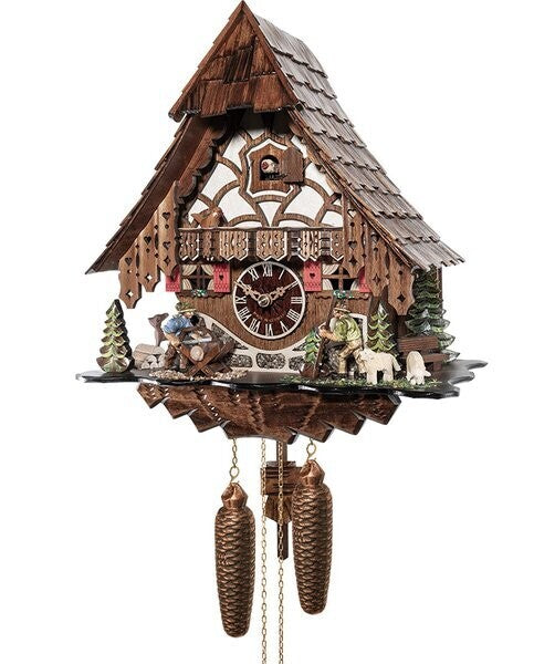 Musical Black Forest Cuckoo Clock With Dancers, Waterwheel, And Beer Drinker - 14 Inches Tall - GermanGiftOutlet.com
 - 43
