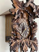 Cuckoo Clock with Seven Hand-carved Maple Leaves and Three Birds