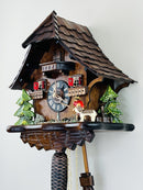 Eight Day Cuckoo Clock Cottage - Fisherman Raises Fishing Pole