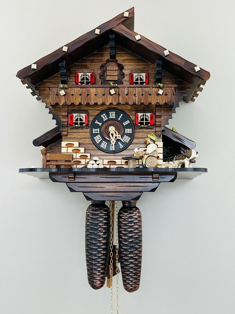 Musical Black Forest Cuckoo Clock With Dancers, Waterwheel, And Beer Drinker - 14 Inches Tall - GermanGiftOutlet.com
 - 31