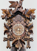 Eight Day Cuckoo Clock with Five Hand-carved Maple Leaves and One Bird