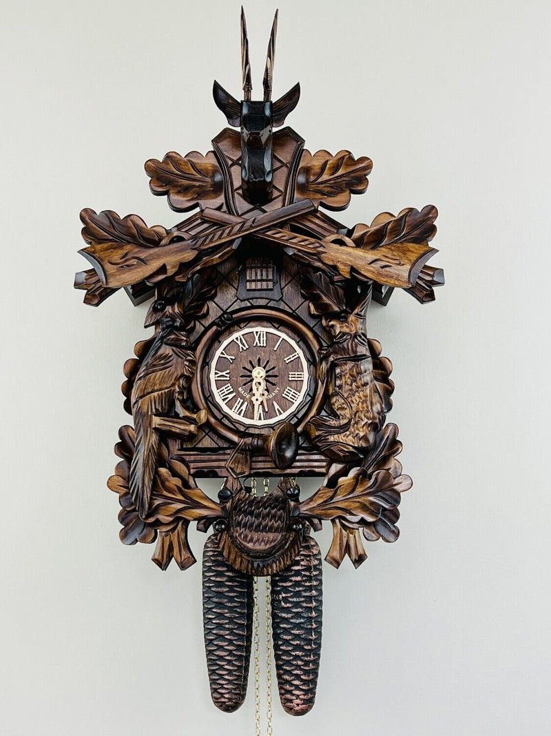 Musical Black Forest Cuckoo Clock With Dancers, Waterwheel, And Beer Drinker - 14 Inches Tall - GermanGiftOutlet.com
 - 36