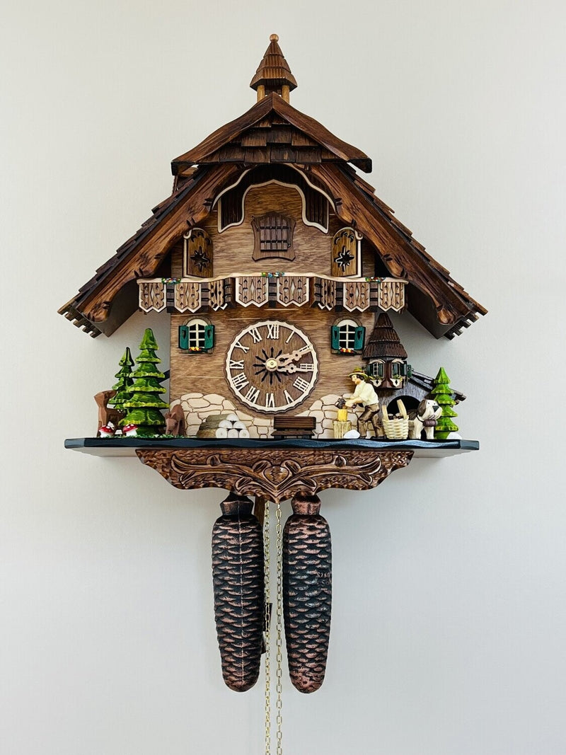 Musical Black Forest Cuckoo Clock With Dancers, Waterwheel, And Beer Drinker - 14 Inches Tall - GermanGiftOutlet.com
 - 42