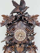 Eight Day Cuckoo Clock with Hand-carved Leaves, Birds, and Bird Nest with Chicks