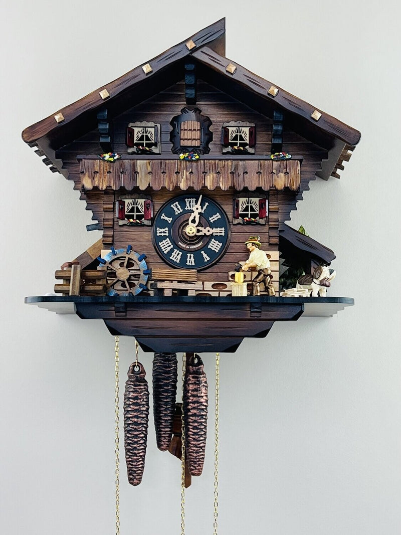 Musical Black Forest Cuckoo Clock With Dancers, Waterwheel, And Beer Drinker - 14 Inches Tall - GermanGiftOutlet.com
 - 48