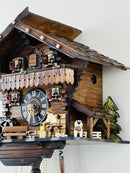 One Day Musical Cuckoo Clock Cottage with Man Chopping Wood and Waterwheel