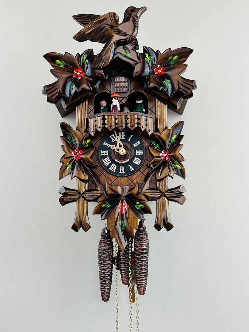 Musical Black Forest Cuckoo Clock With Dancers, Waterwheel, And Beer Drinker - 14 Inches Tall - GermanGiftOutlet.com
 - 51